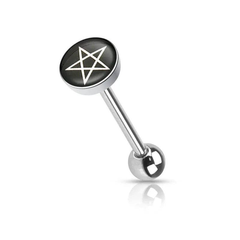 Piercing langue pentacle