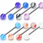 Lot de 8 piercing langue acrylique multicolores