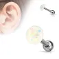 Piercing oreille cartilage dôme opale blanc