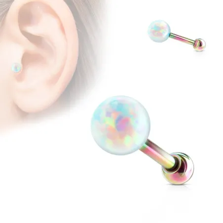 Piercing cartilage multicolore opale