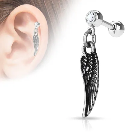 Piercing cartilage pendentif aile d'ange