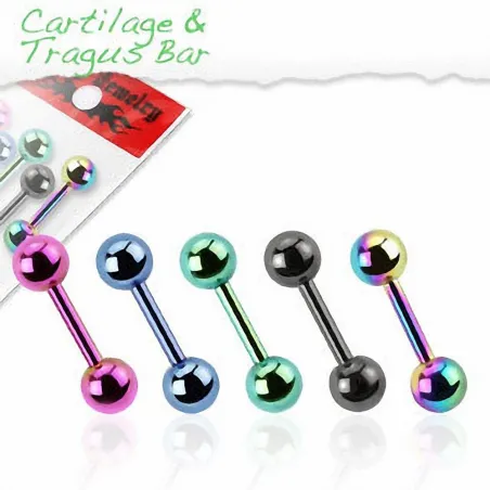 Lot de 5 piercing cartilage titane anodisé