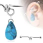 Piercing industriel pendentif goutte en turquoise