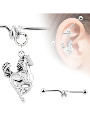 Piercing industriel pendentif cheval