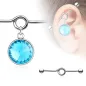 Piercing industriel pendentif large pierre turquoise