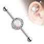 Piercing industriel filigrane opale blanche