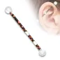 Piercing industriel boules acrylique tâches noires et orange