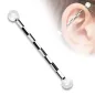 Piercing industriel boules acrylique motif damier