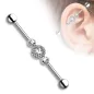 Piercing industriel trois gemmes blanc