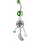 Piercing nombril Swarovski attrape rêve vert