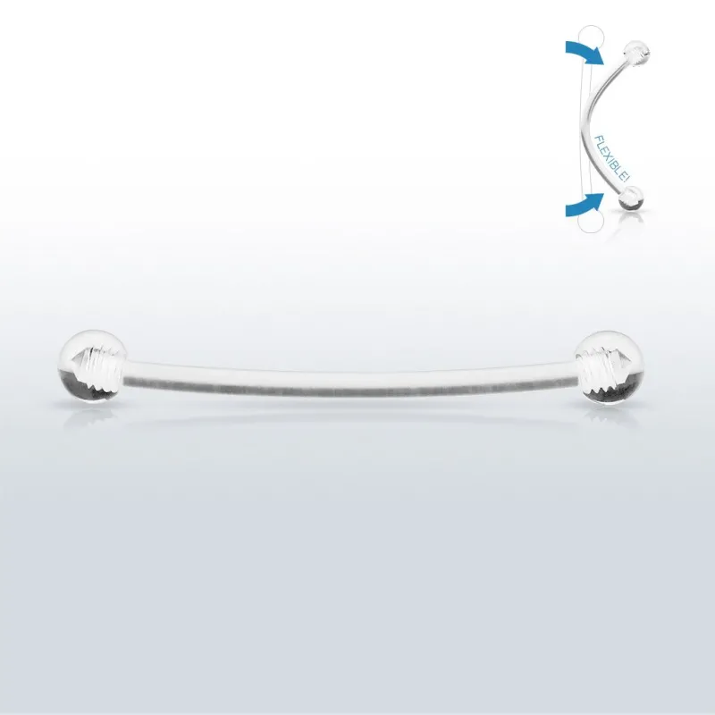 Piercing retainer barbell transparent