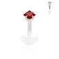 Piercing oreille labret PTFE Téflon strass carré