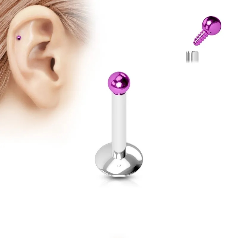 Piercing oreille Labret Micro Bille Titanium