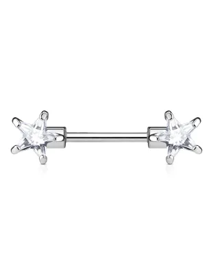 Piercing Téton Barbell Gemmes Etoiles