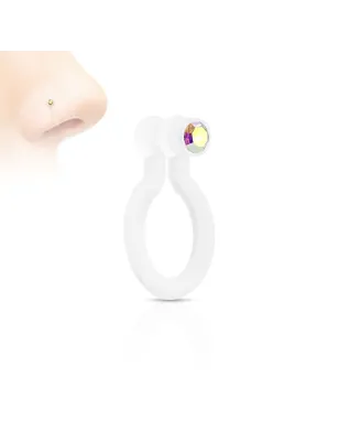 Faux piercing nez bioflex strass