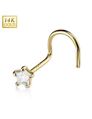 Piercing Nez Or 14K avec Gemme Etoile