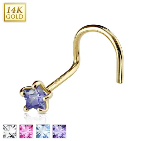 Piercing Nez Or 14K avec Gemme Etoile