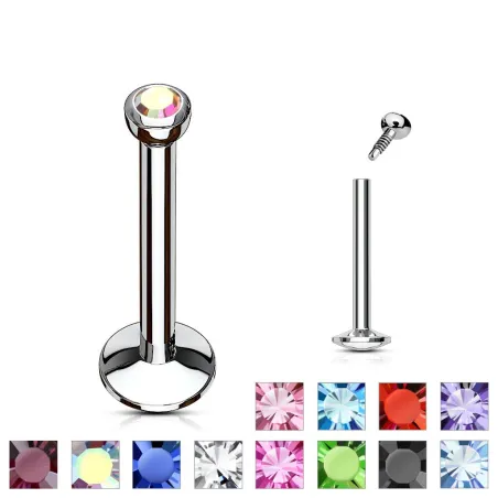 Piercing labret Monroe Acier Gemme 2 mm 