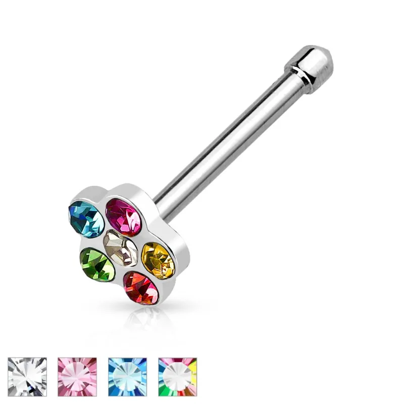 Piercing nez Fleur Tige Droite