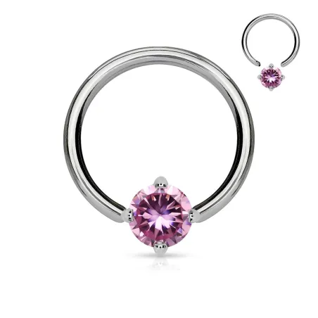 Piercing anneau Captif Pierre Solitaire