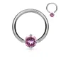 Piercing anneau Captif Pierre Solitaire