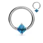 Piercing anneau Captif Strass Carré