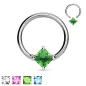 Piercing anneau Captif Strass Carré