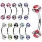 Piercing arcade boules mutiples gemmes