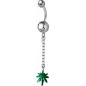 Piercing nombril Swarovski feuille de Cannabis