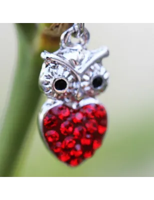 Piercing nombril hibou coeur rouge