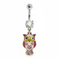 Piercing nombril pendentif hibou fleurs