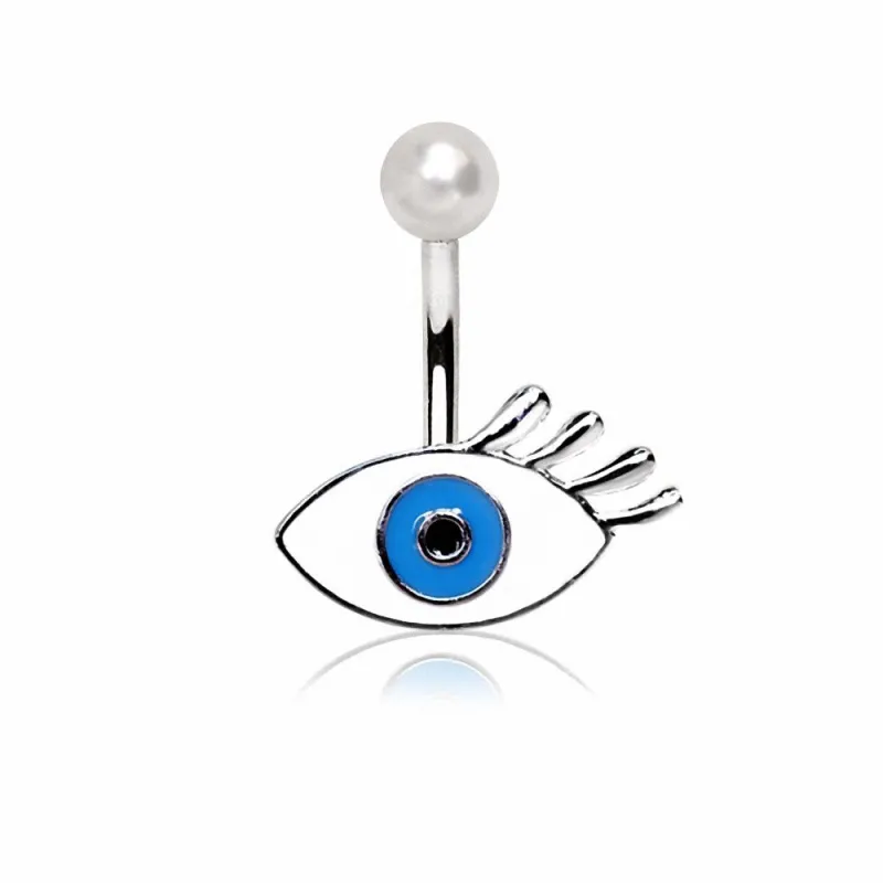 Piercing nombril oeil bleu