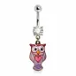 Piercing nombril pendentif hibou coeur