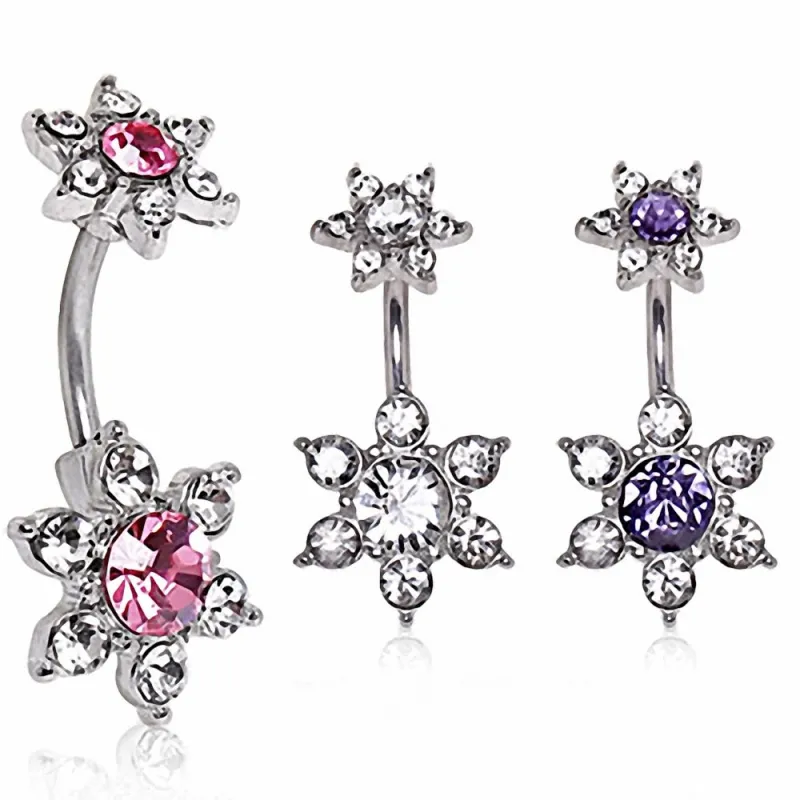 Piercing nombril double fleur