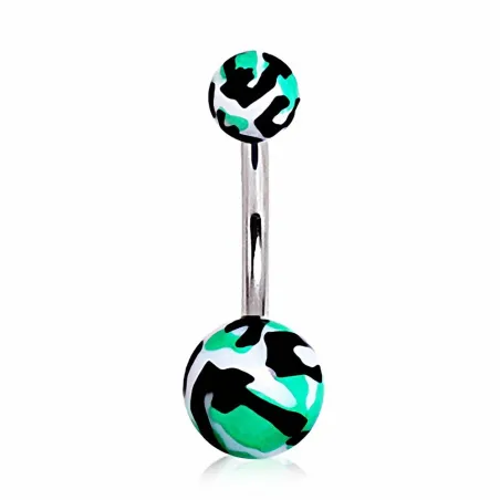 Piercing nombril acrylique camouflage