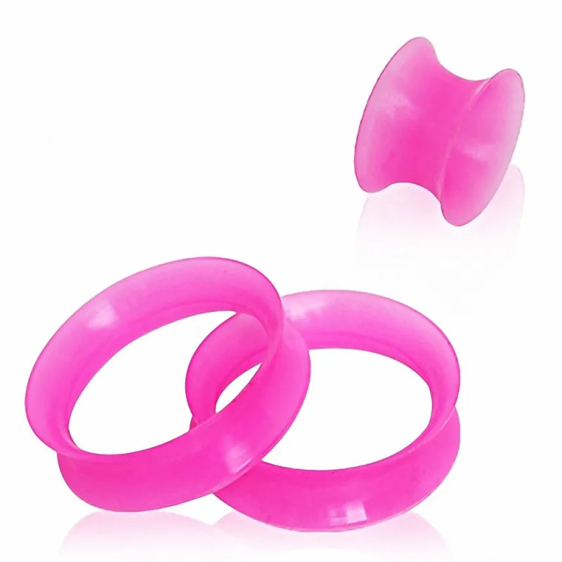 Piercing tunnel silicone rose ultra fin