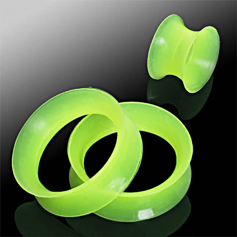 Piercing tunnel silicone vert ultra fin