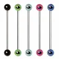 Piercing industriel oreille en acier avec boules PVD