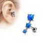 Piercing oreille cartilage trois opale bleues