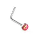 Piercing nez tige L opale rouge