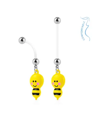 Piercing nombril de grossesse abeille jaune