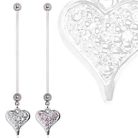 Piercing nombril de grossesse coeur strass