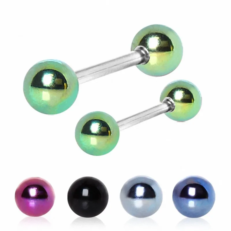 Piercing téton barbell boules colorée