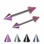 Piercing téton barbell spikes colorées