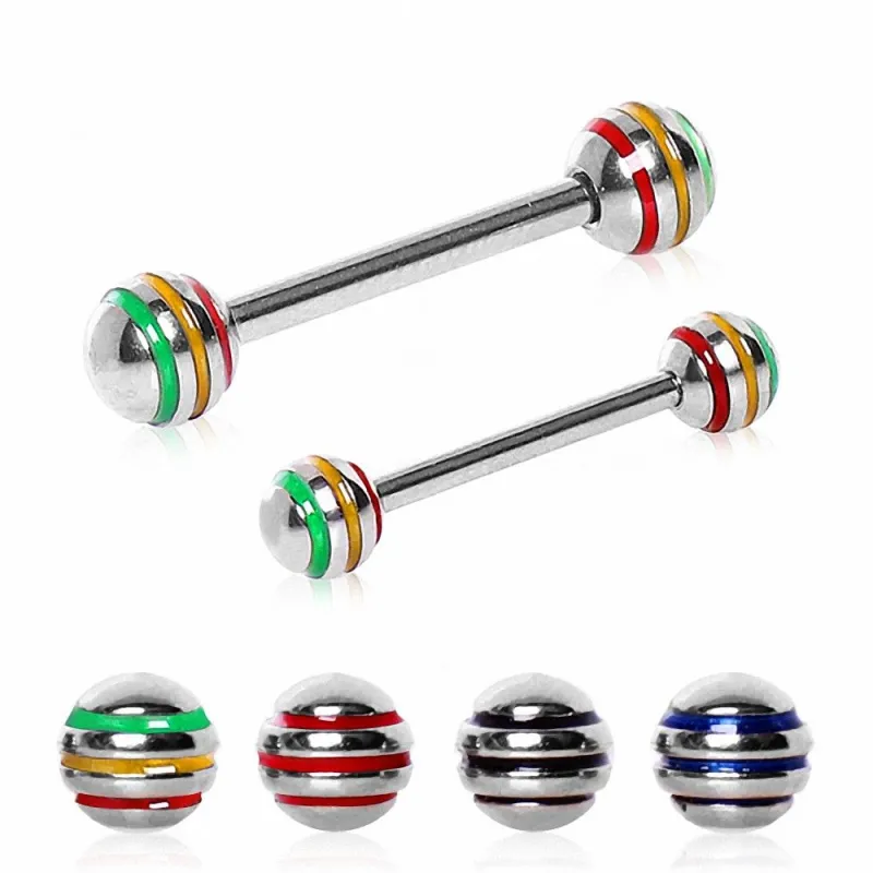 Piercing téton boules striées