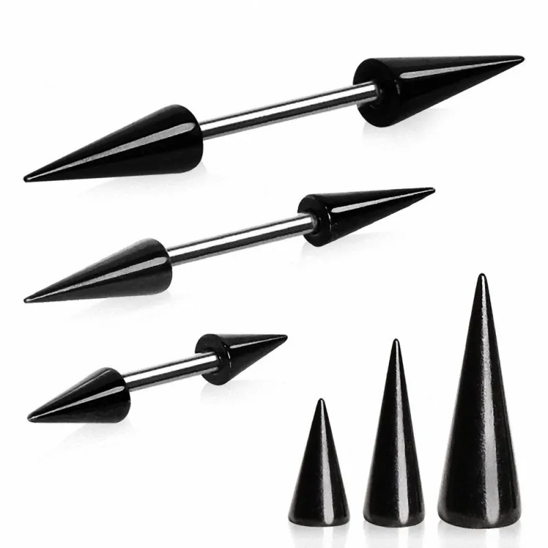 Piercing téton homme spikes noirs