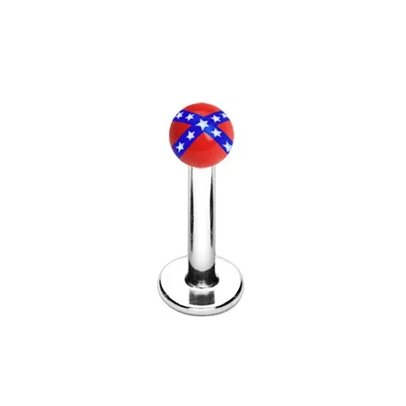 Piercing labret Drapeau Rebelle - Bijou Piercing Labret