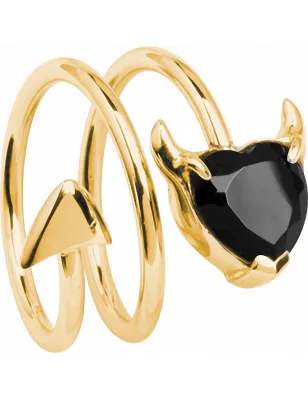 Bague femme coeur de diable noir