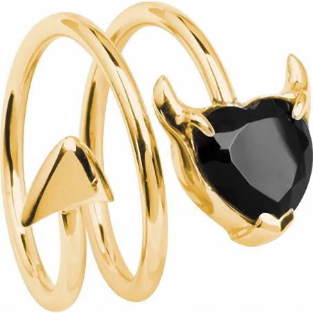 Bague femme coeur de diable noir