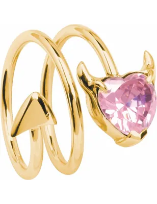 Bague femme coeur de diable rose